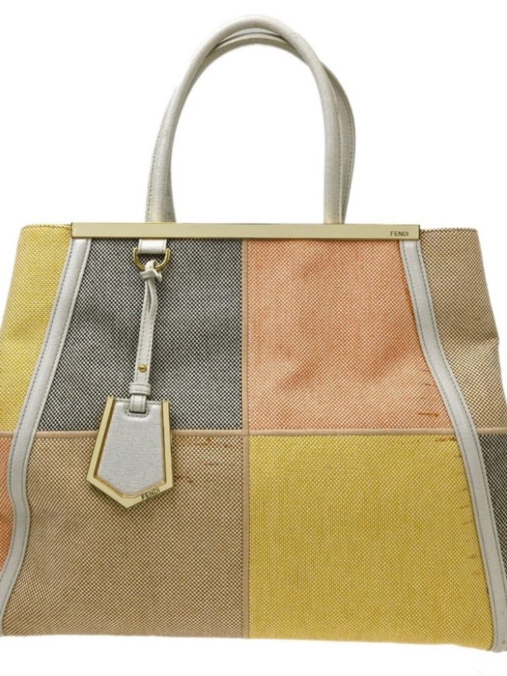 Fendi Multicolor Canvas 2 Jour Tote Handbag